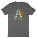 Guitar Fire and Water Short Sleeve Tee - Dark Heather Grey