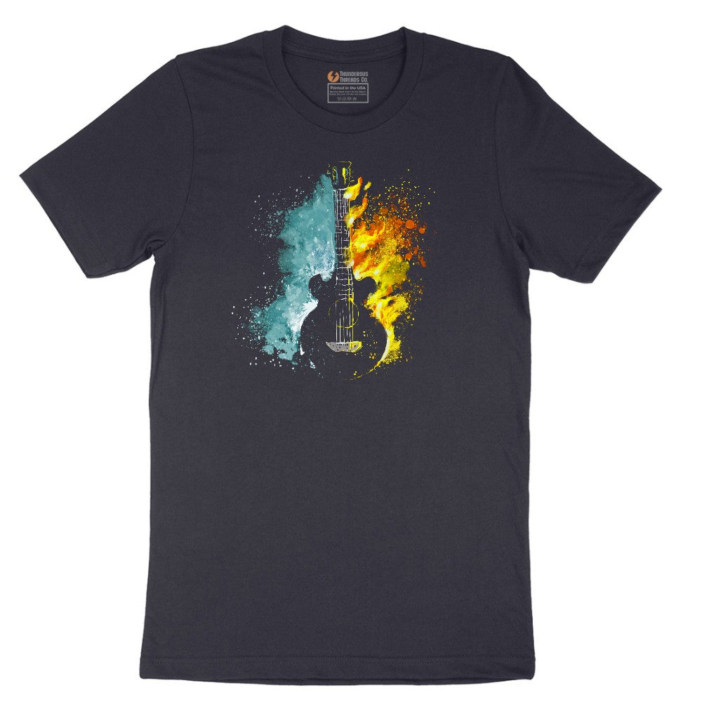 Guitar Fire and Water Short Sleeve Tee - Deep Navy