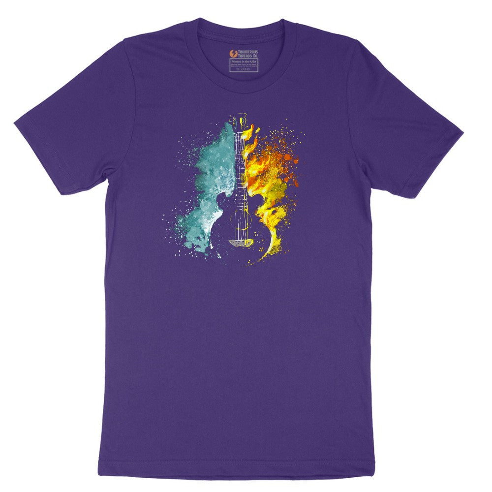 Guitar Fire and Water Short Sleeve Tee - Team Purple