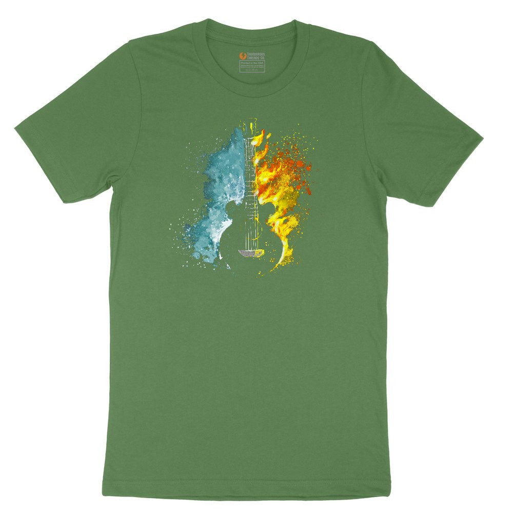 Guitar Fire and Water Toddler Short Sleeve Tee - Athletic Kelly