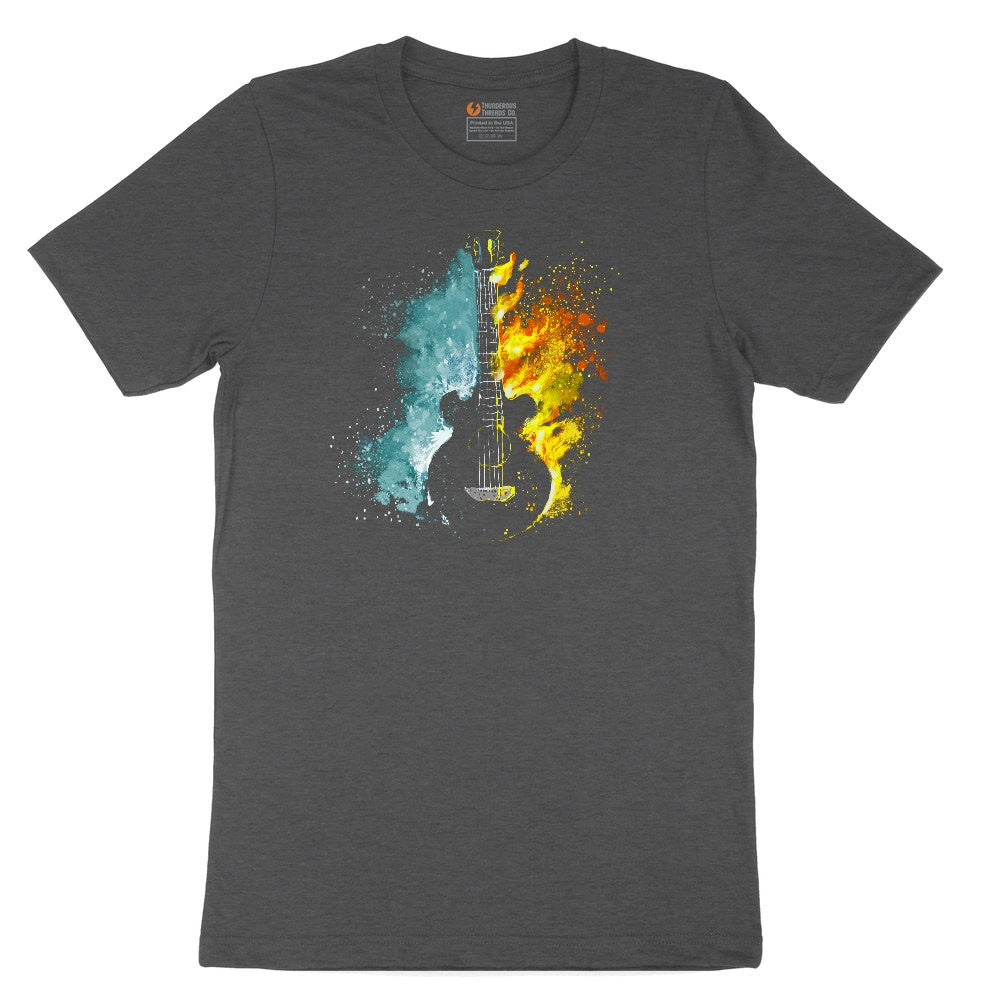 Guitar Fire and Water Toddler Short Sleeve Tee - Dark Heather Grey