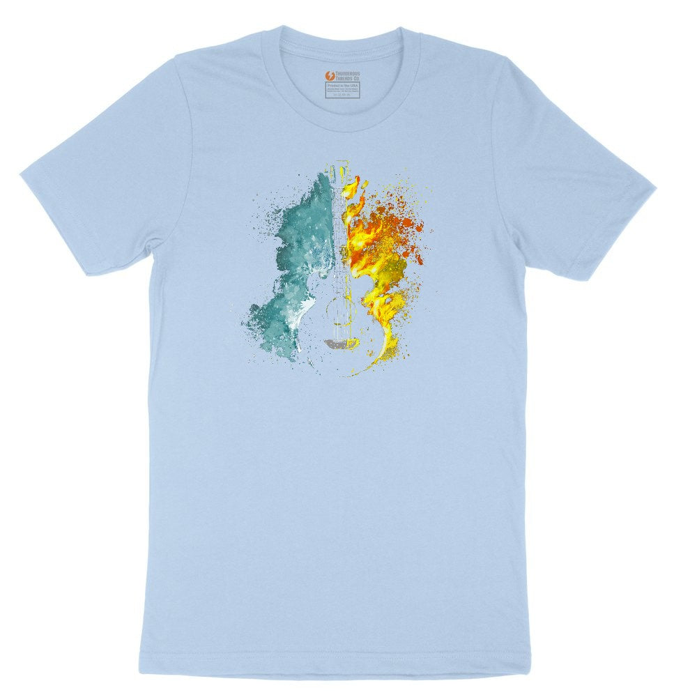 Guitar Fire and Water Toddler Short Sleeve Tee - Light Blue