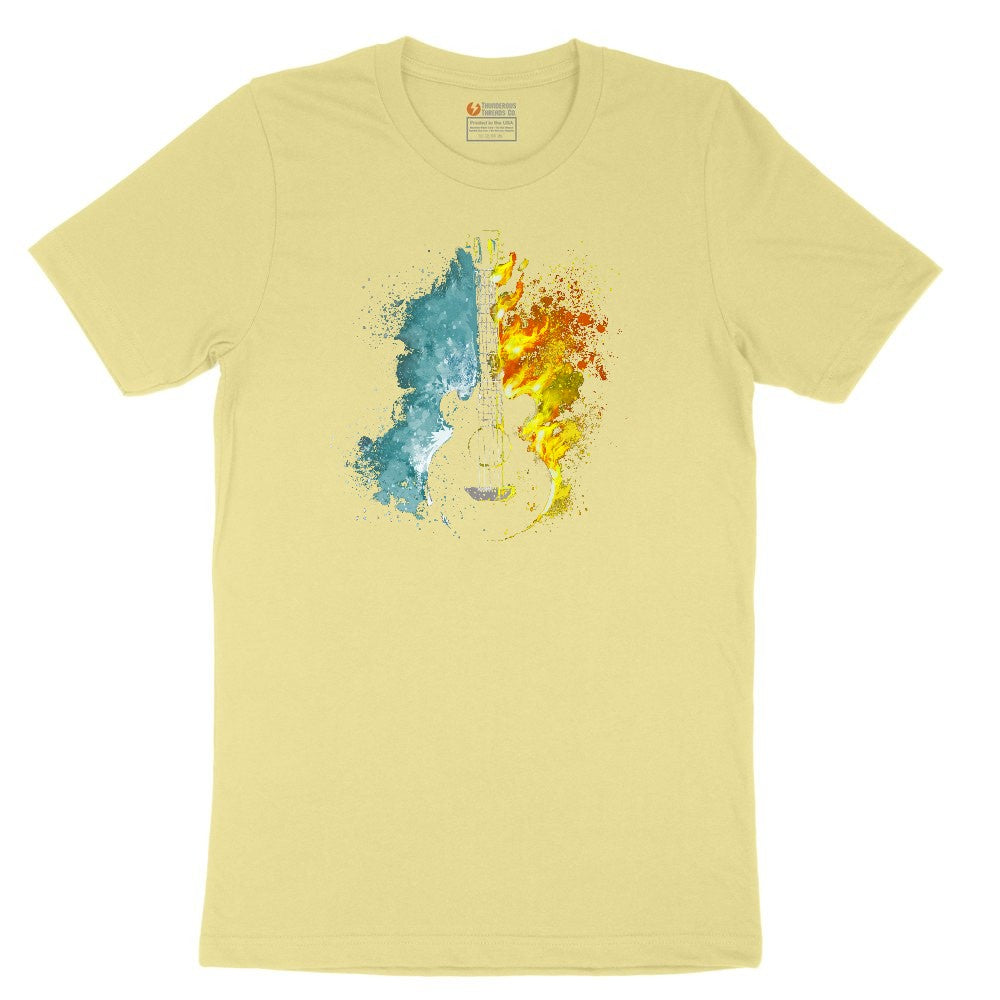 Guitar Fire and Water Toddler Short Sleeve Tee - Yellow