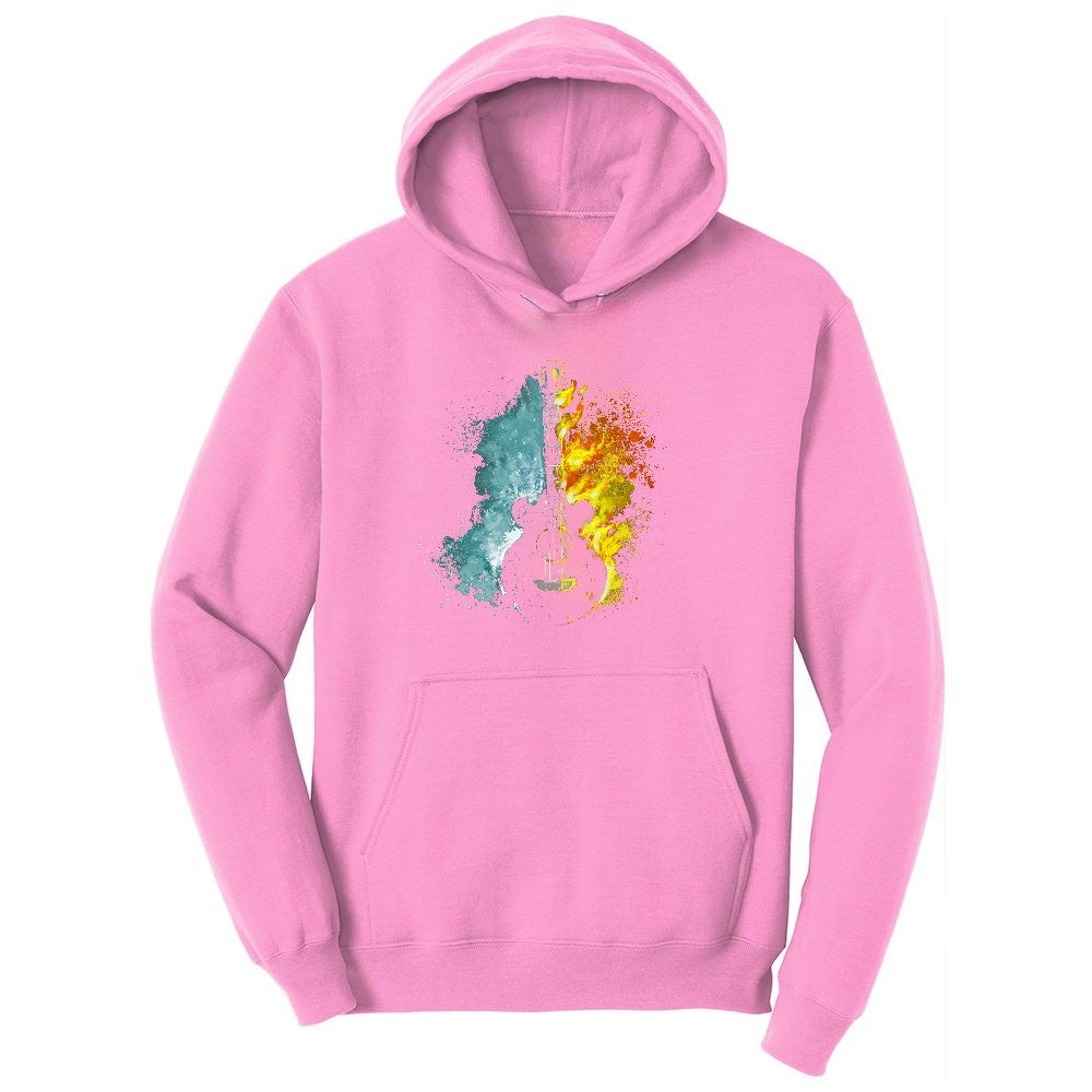 Guitar Fire and Water Youth Hoodie - Candy Pink