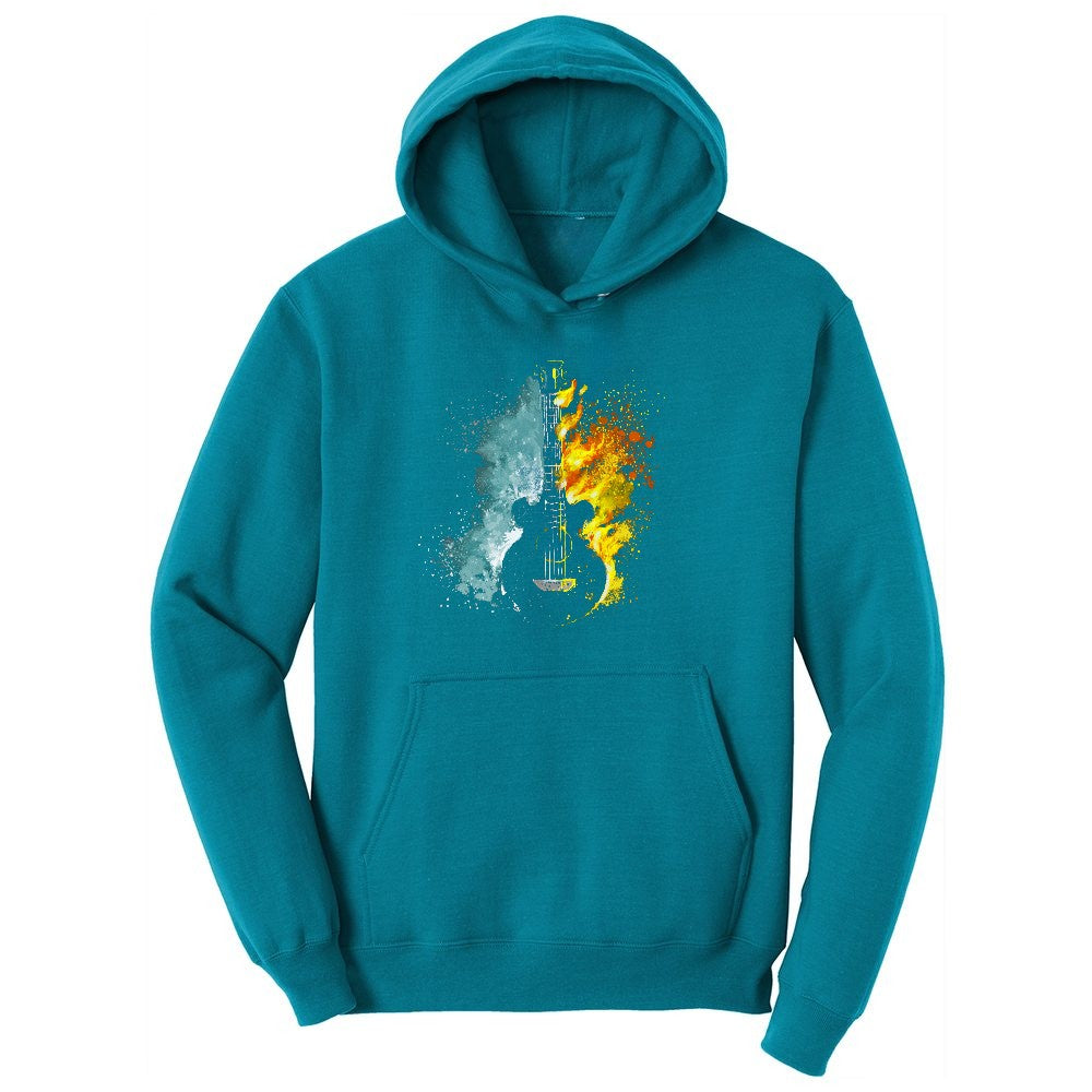 Guitar Fire and Water Youth Hoodie - Teal