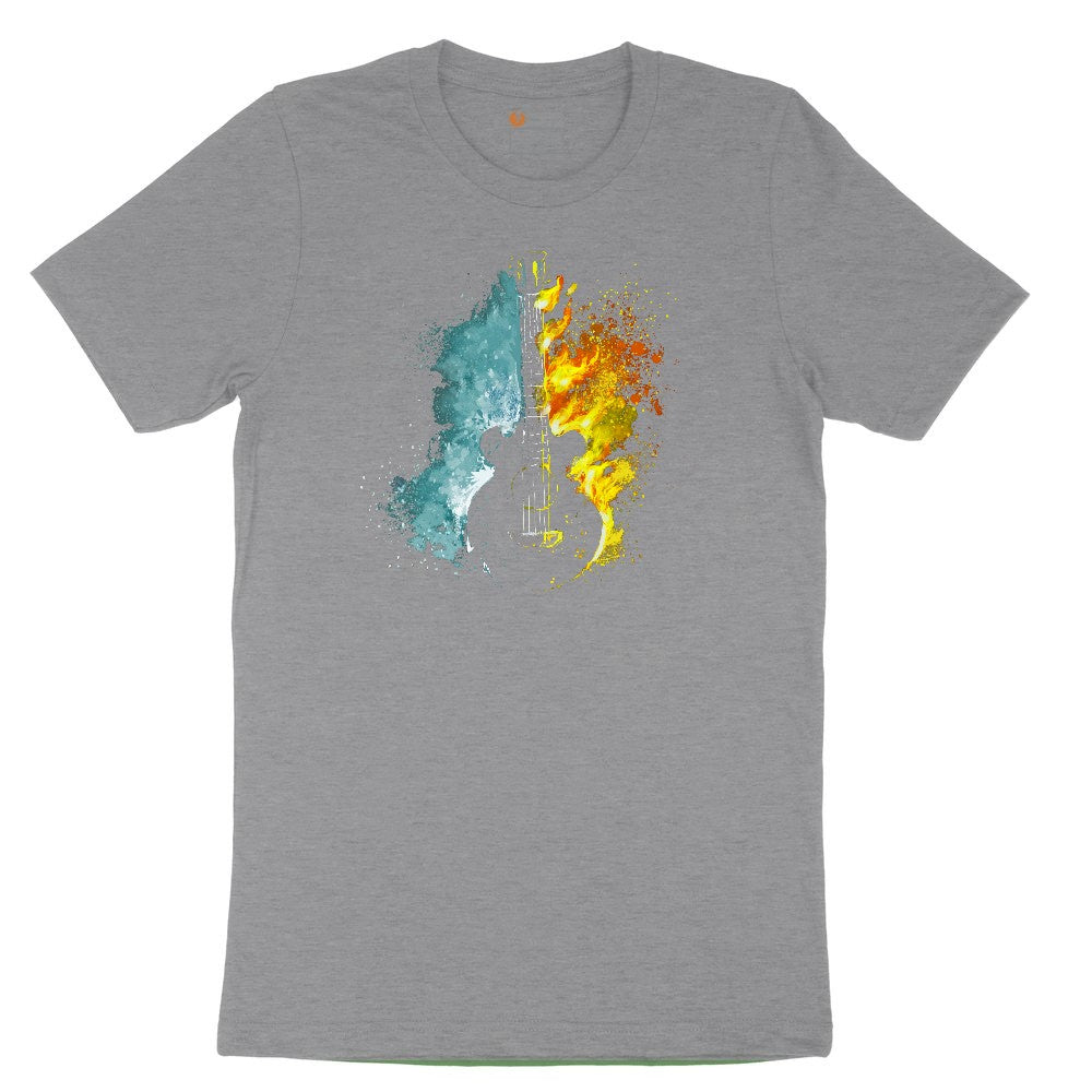 Guitar Fire and Water Youth Short Sleeve Tee - Athletic Heather