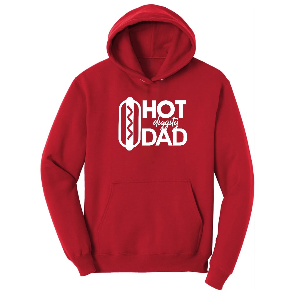 Hot Diggity Dad Hoodie - Red