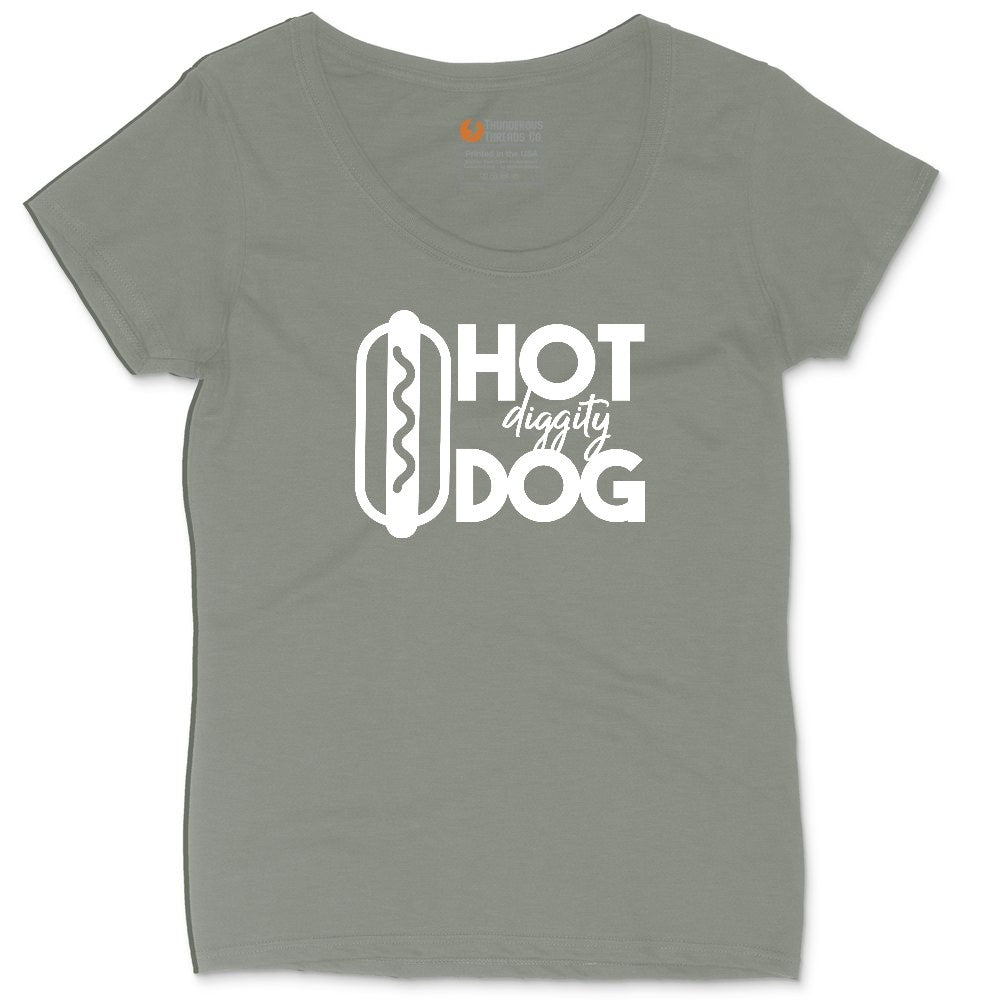 Hot Diggity Dog Ladies Curvy Tee - Bamboo Blackout