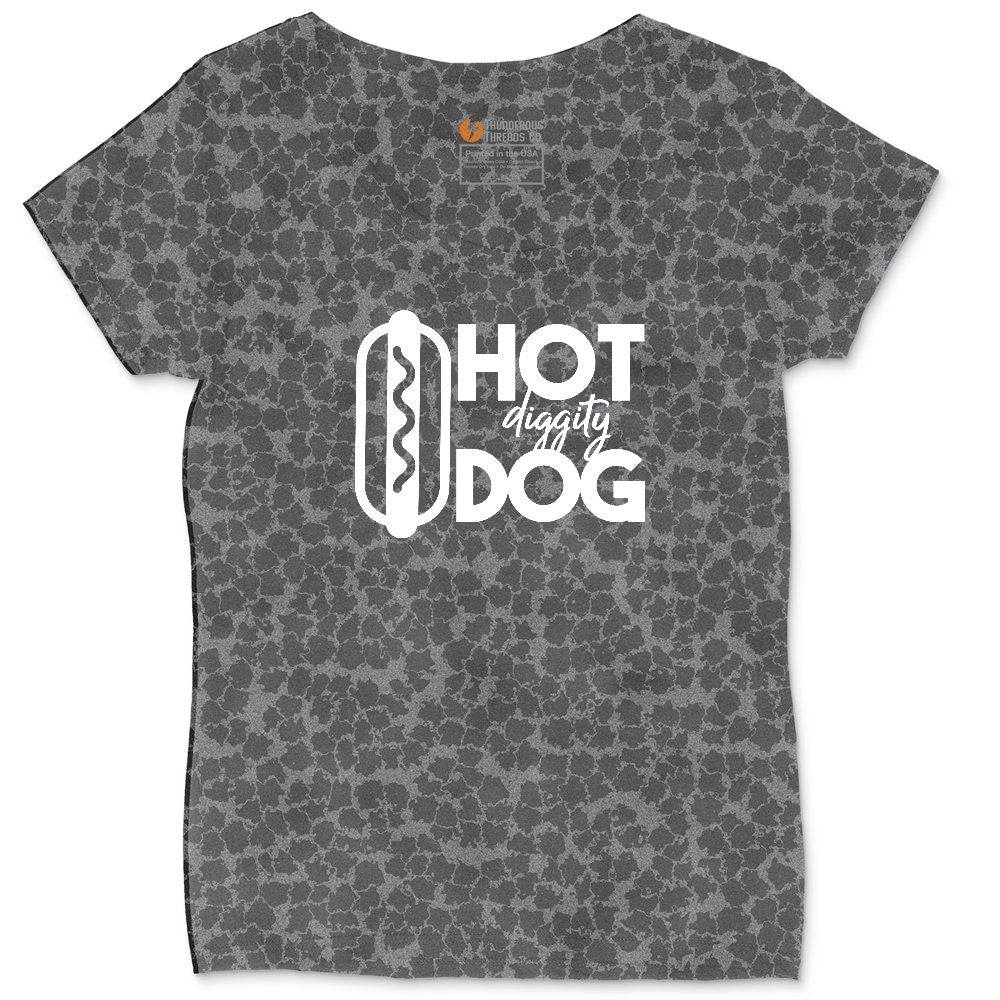 Hot Diggity Dog Ladies Curvy Tee - Black Leopard