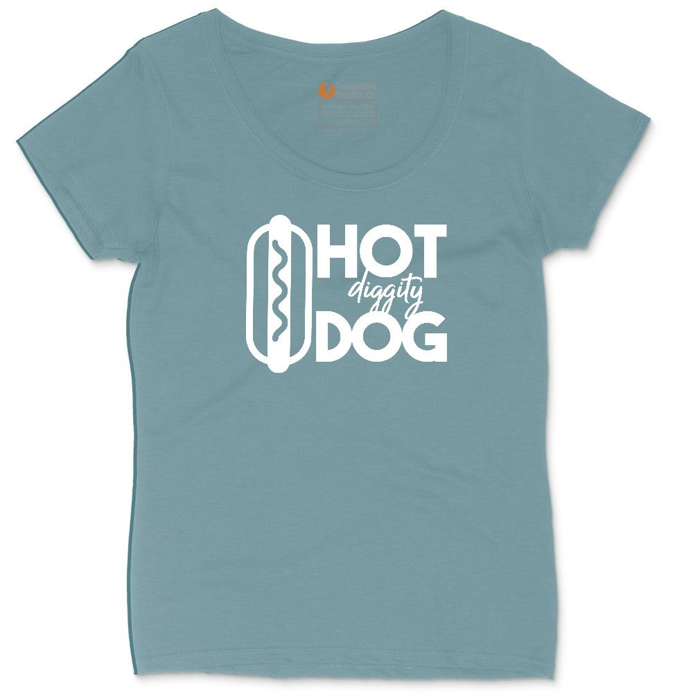 Hot Diggity Dog Ladies Curvy Tee - Surf Blackout