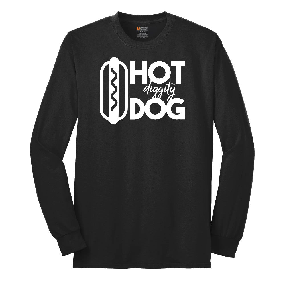 Hot Diggity Dog Long Sleeve Tee - Jet Black