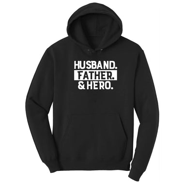 Husband Father Hero Hoodie - Jet Black