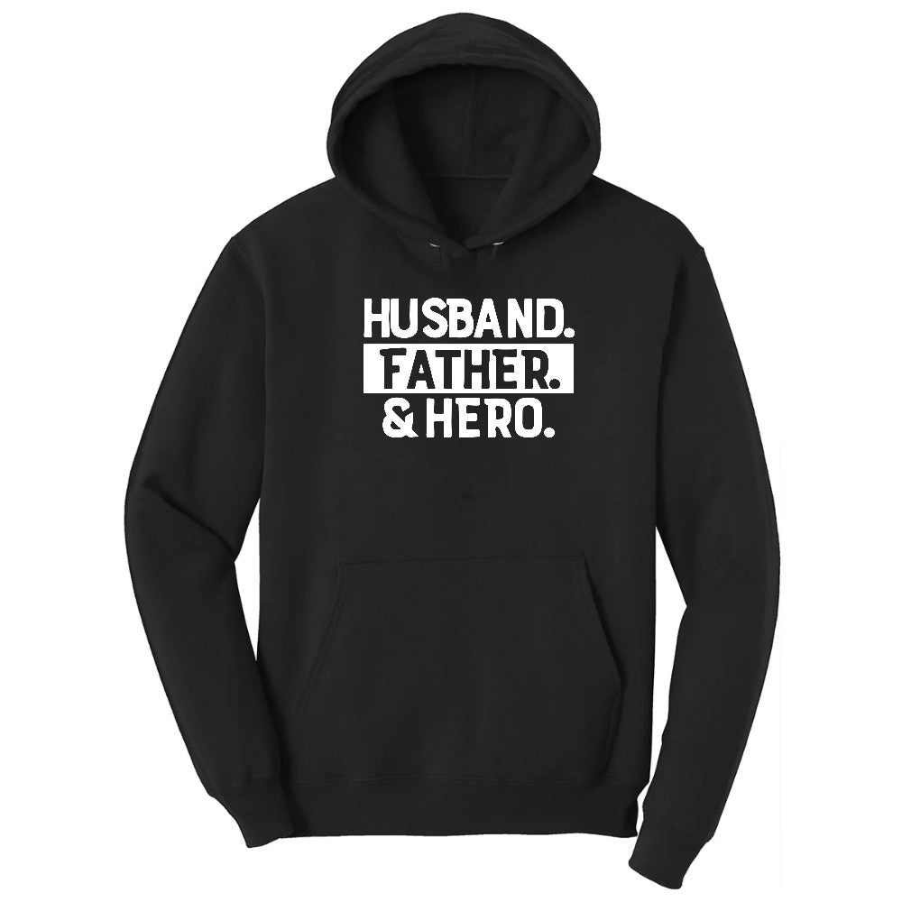 Husband Father Hero Hoodie - Jet Black