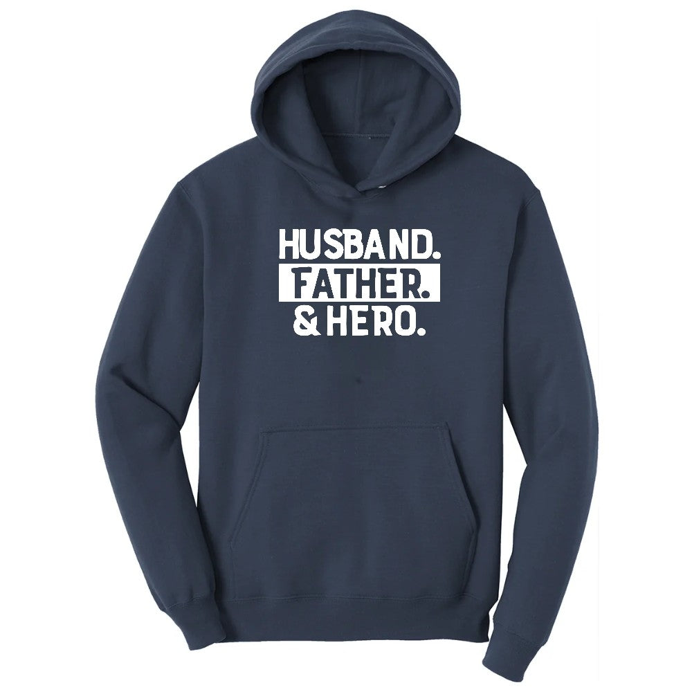 Husband Father Hero Hoodie - Navy