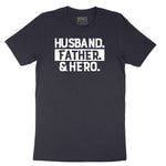 Husband Father Hero Short Sleeve Tee - Deep Navy