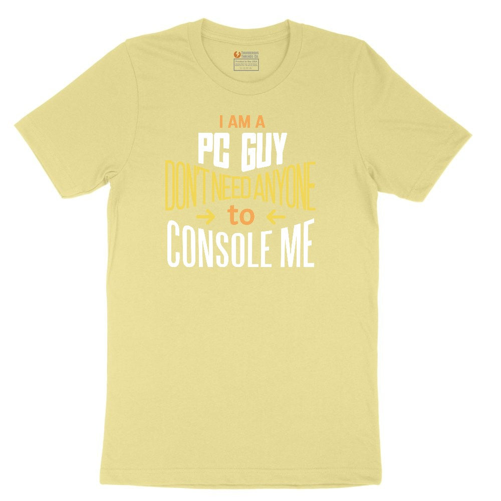 I am a PC Guy You Don't Need to Console Me - Mens T-Shirt Youth Short Sleeve Tee - Yellow