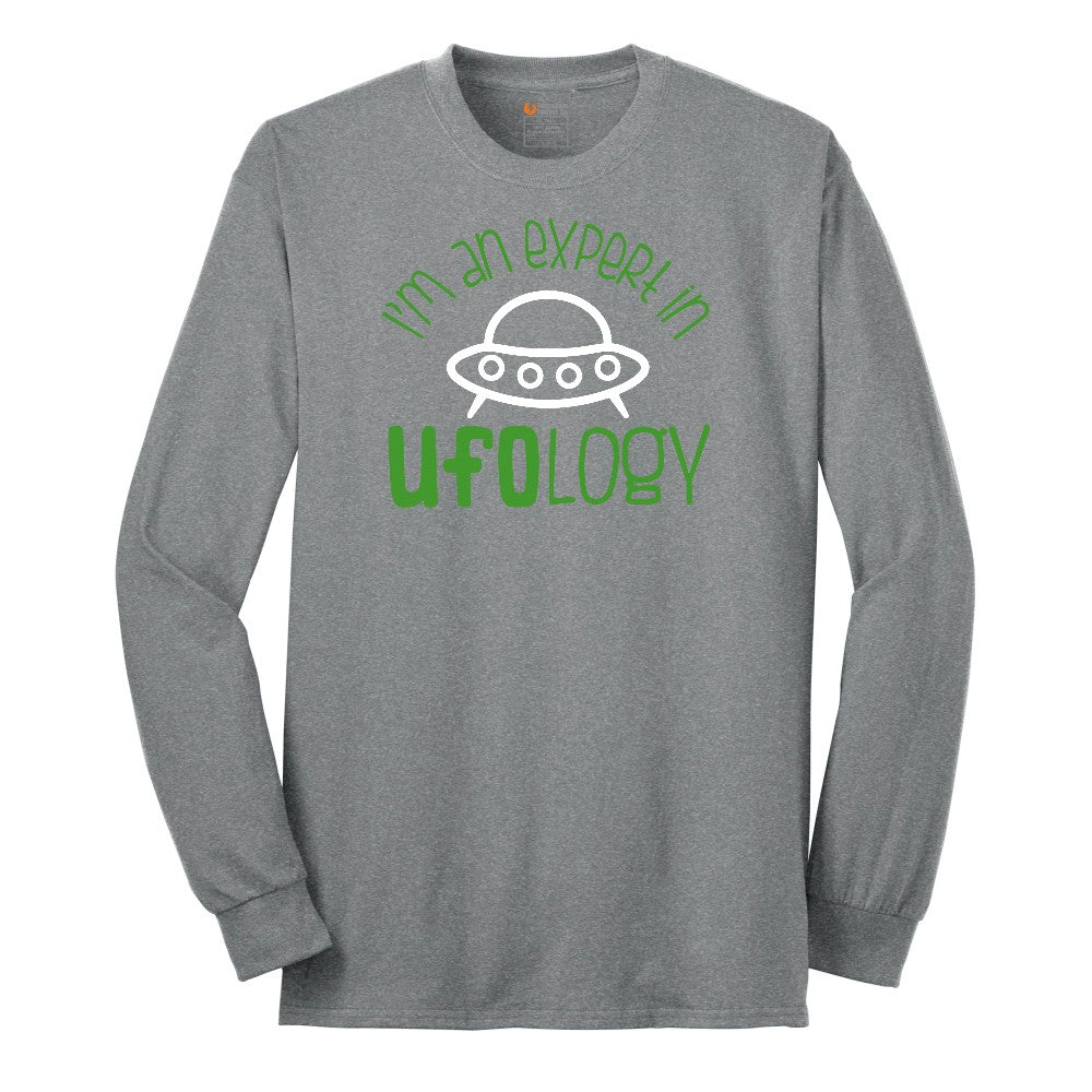 I Am an Expert in UFOology Long Sleeve Tee - Athletic Grey