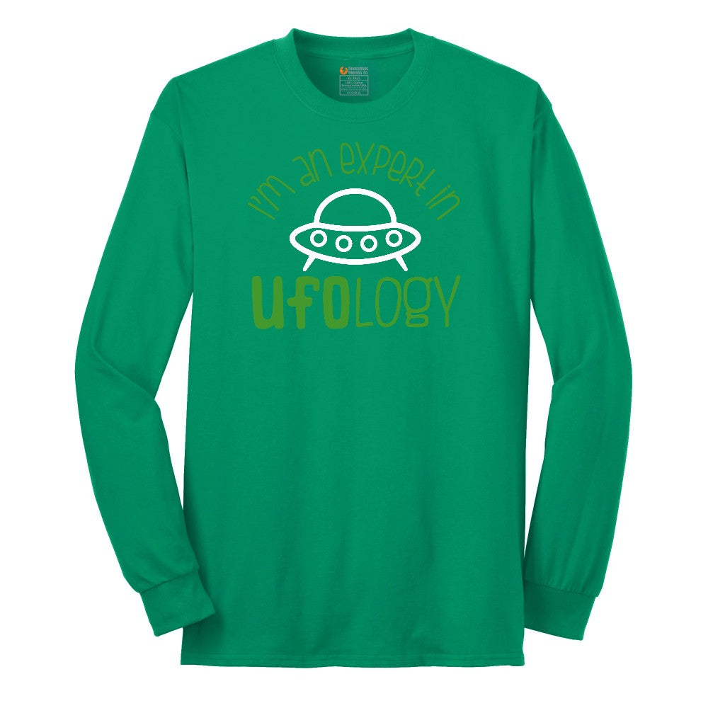 I Am an Expert in UFOology Long Sleeve Tee - Kelly Green