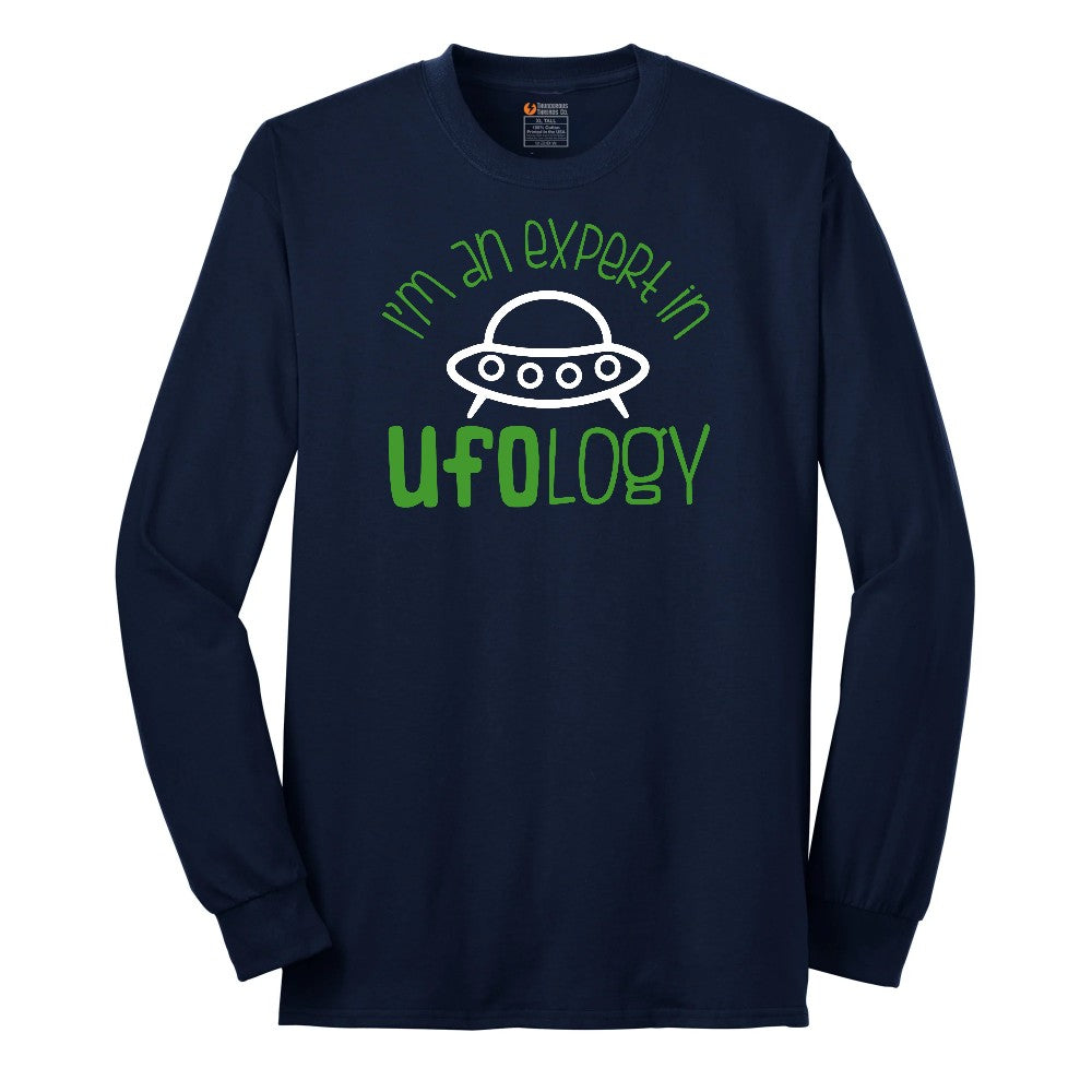 I Am an Expert in UFOology Long Sleeve Tee - Navy