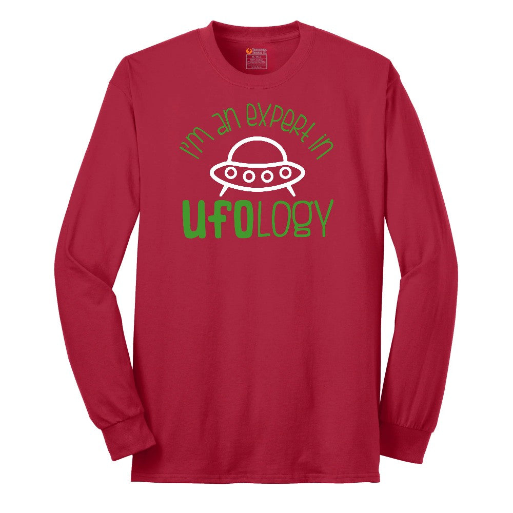 I Am an Expert in UFOology Long Sleeve Tee - Red