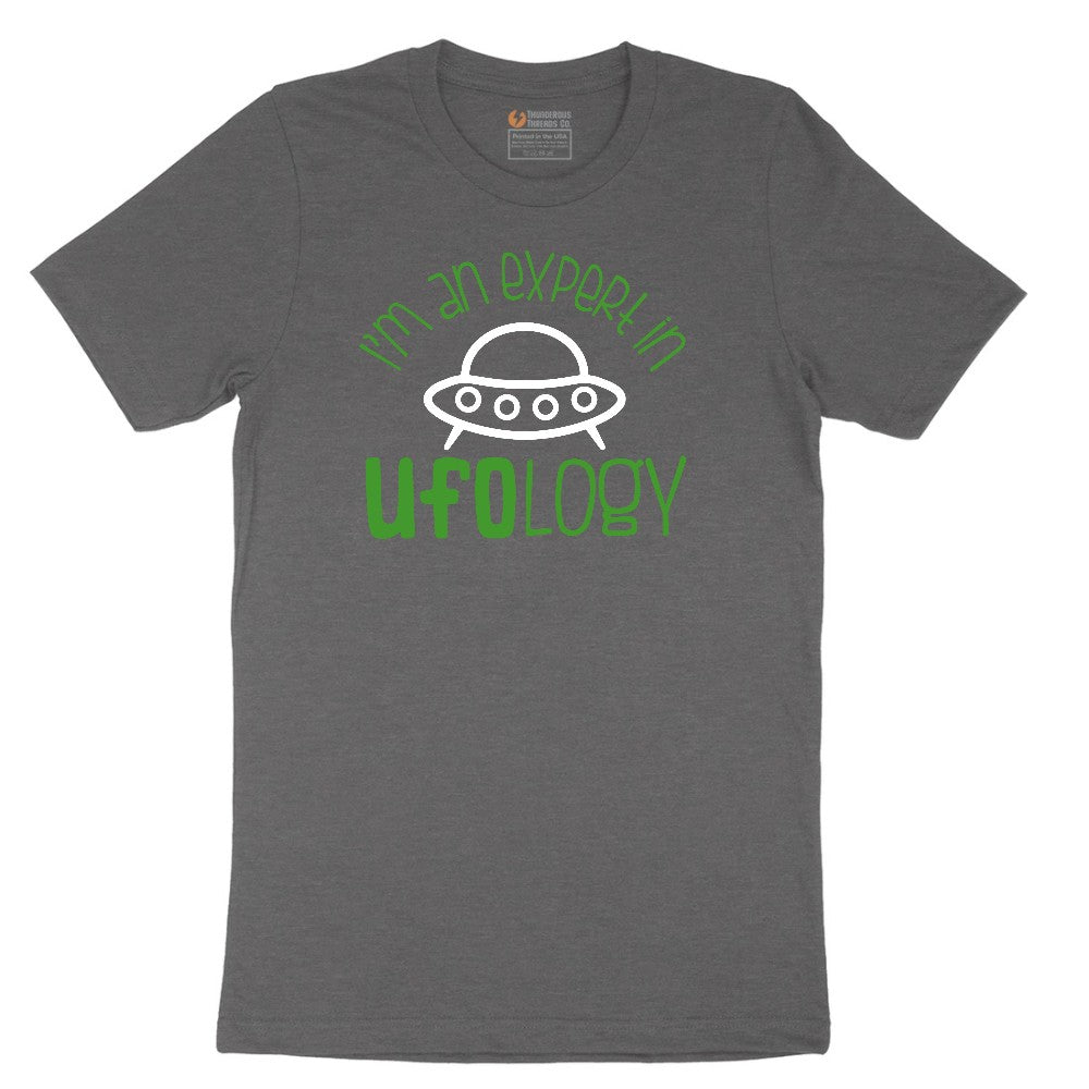 I Am an Expert in UFOology Short Sleeve Tee - Dark Heather Grey