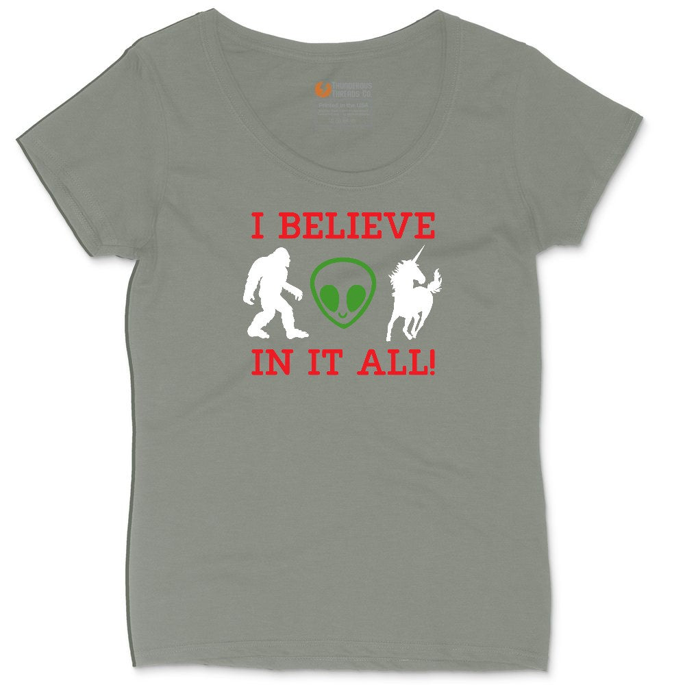I Believe in It All Ladies Curvy Tee - Bamboo Blackout