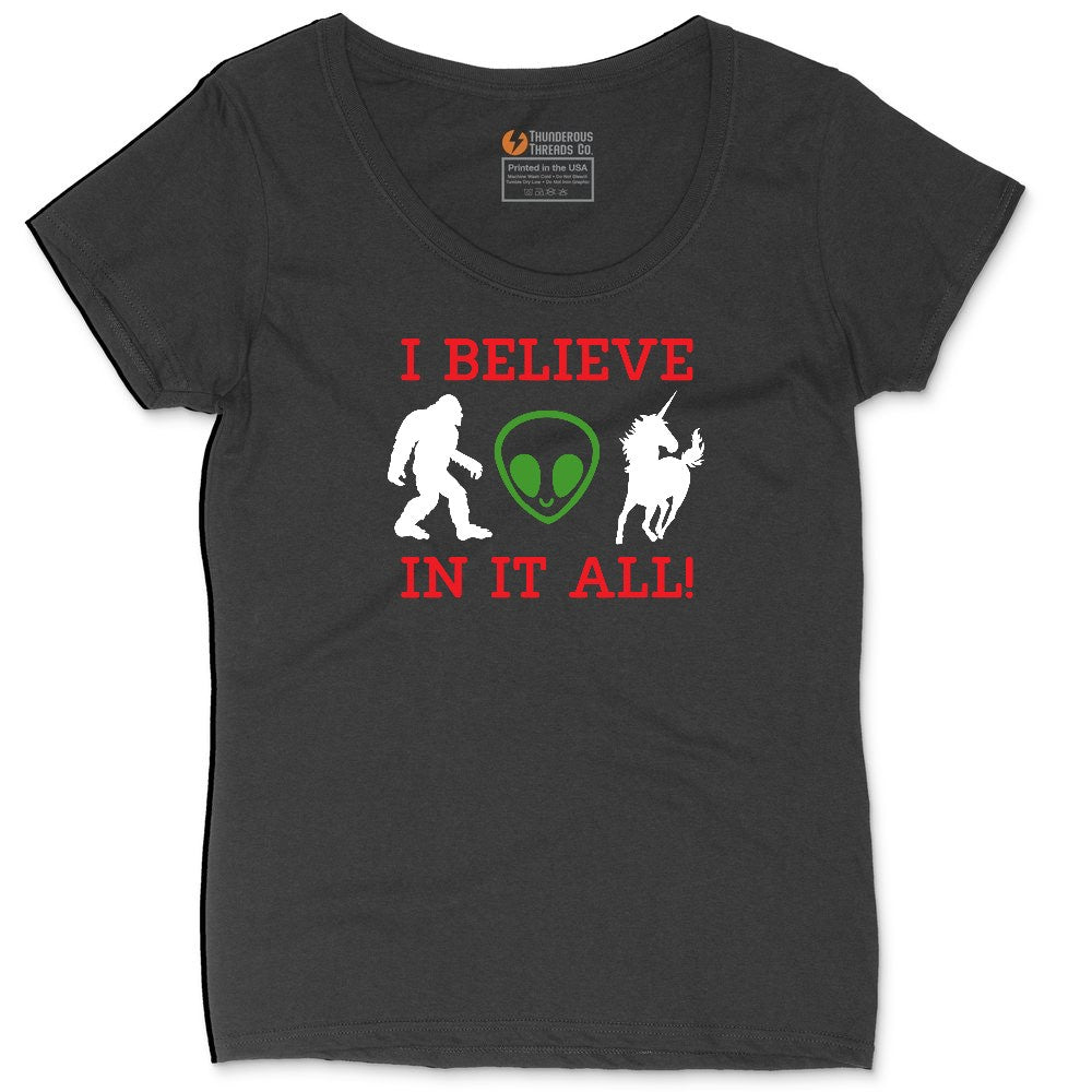 I Believe in It All Ladies Curvy Tee - Black