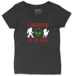 I Believe in It All Ladies Curvy Tee - Black