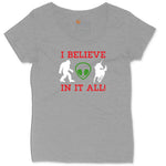 I Believe in It All Ladies Curvy Tee - Granite Heather