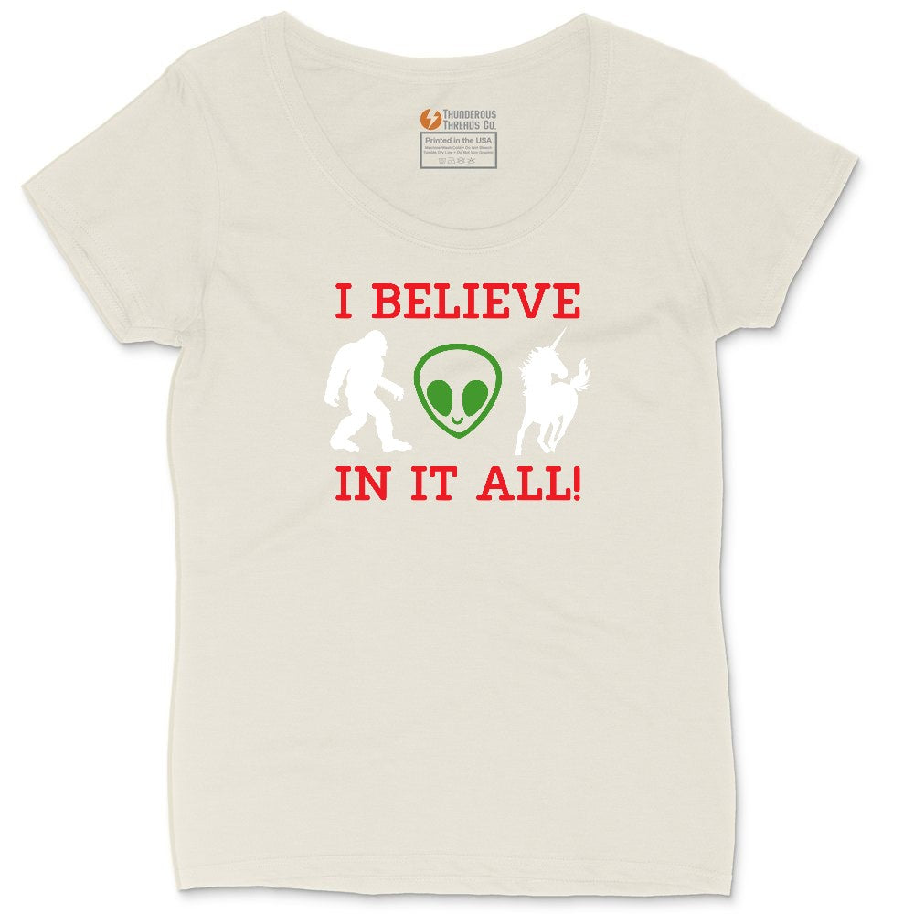 I Believe in It All Ladies Curvy Tee - Natural Heather