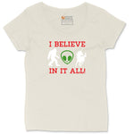 I Believe in It All Ladies Curvy Tee - Natural Heather