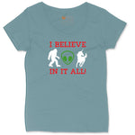I Believe in It All Ladies Curvy Tee - Surf Blackout