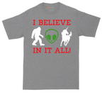 I Believe in It All tall t-shirt for men in Athletic Heather