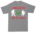 I Believe in It All tall t-shirt for men in Athletic Heather