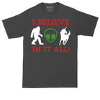 I Believe in It All tall t-shirt for men in Dark Heather Grey