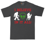 I Believe in It All tall t-shirt for men in Dark Heather Grey