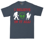 I Believe in It All tall t-shirt for men in Heather Navy