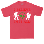 I Believe in It All tall t-shirt for men in Heather Red