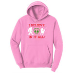 I Believe in It All Toddler Hoodie - Candy Pink