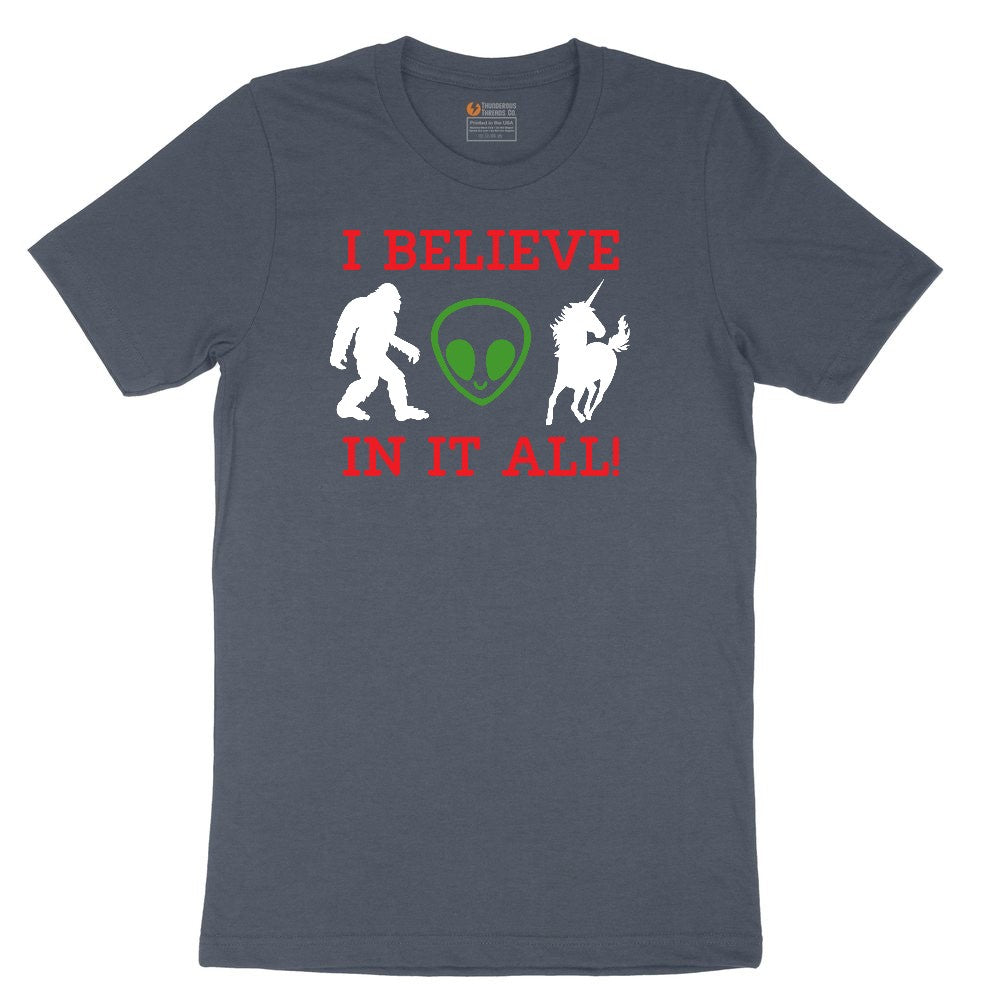 I Believe in It All Toddler Short Sleeve Tee - Heather Navy