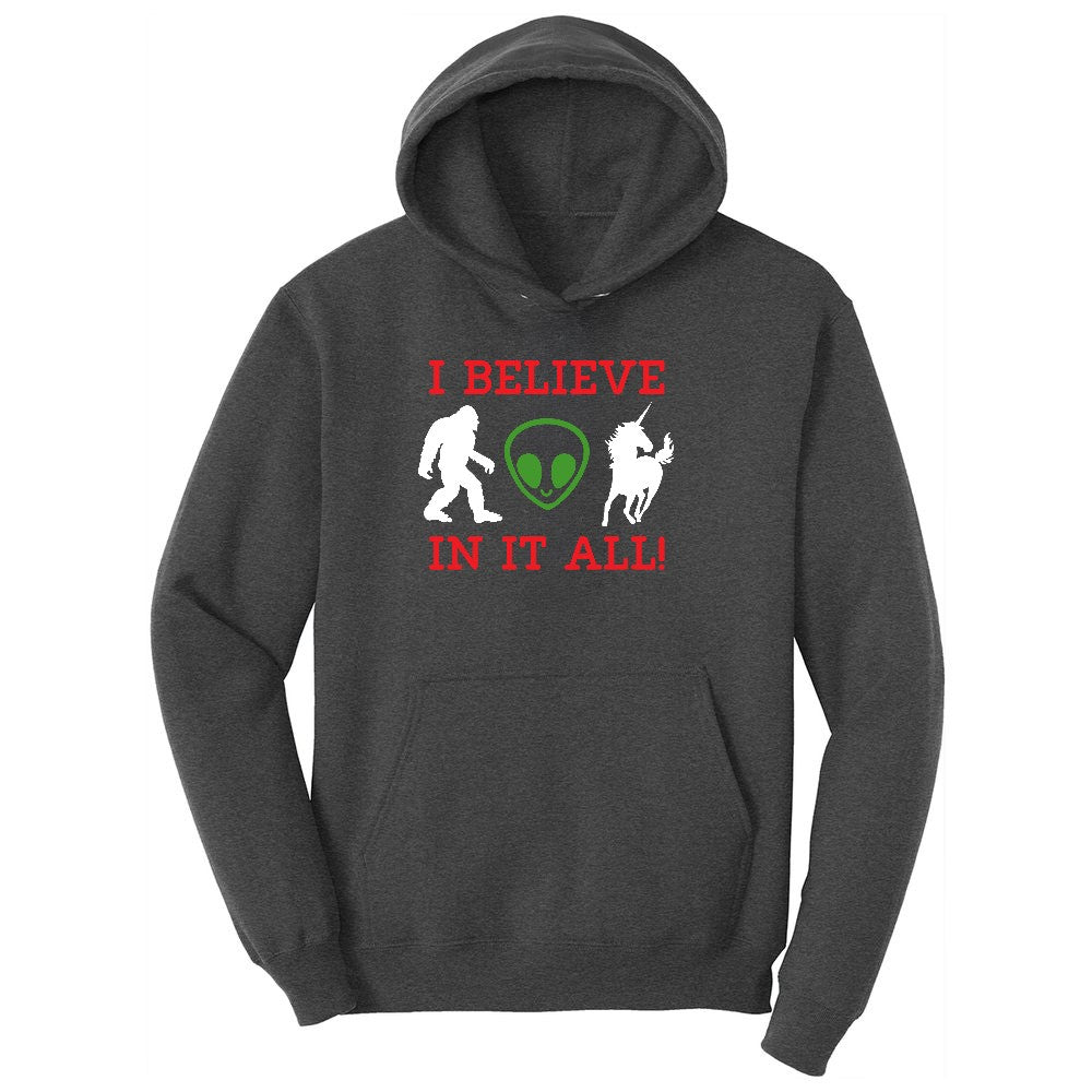 I Believe in It All Youth Hoodie - Dark Heather Grey