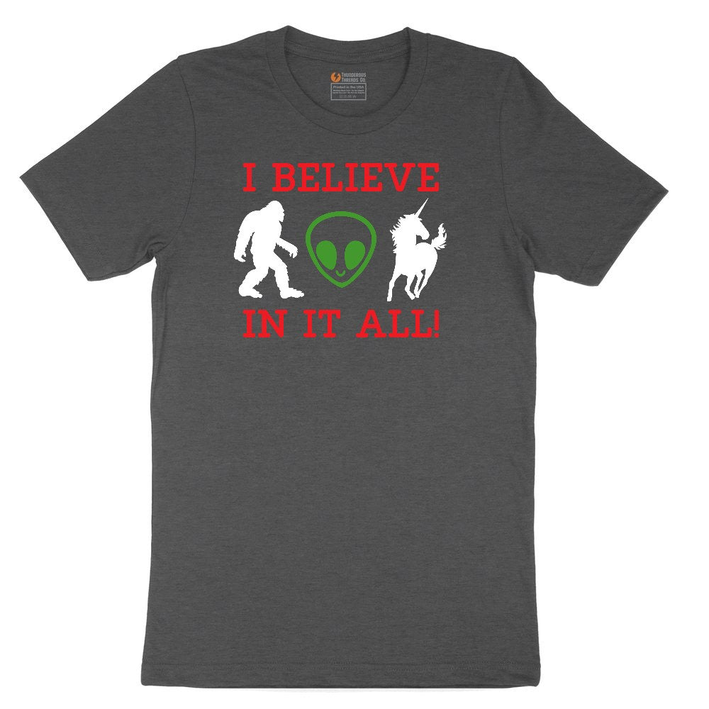 I Believe in It All Youth Short Sleeve Tee - Dark Heather Grey