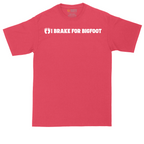 I Brake for Bigfoot tall t-shirt for men in Heather Red