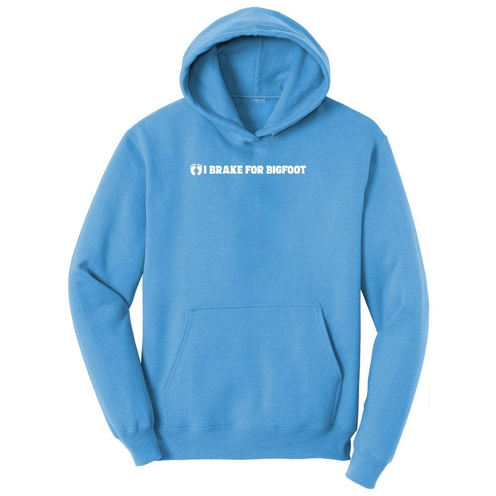 I Brake for Bigfoot Youth Hoodie - Aquatic Blue