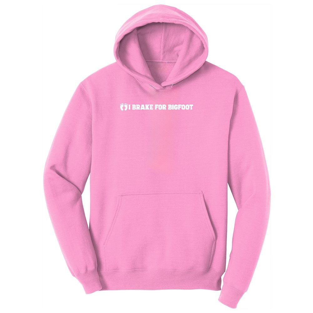 I Brake for Bigfoot Youth Hoodie - Candy Pink