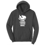 I Came I Mowed I Kicked Grass Ladies Hoodie - Dark Heather Grey