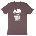 I Came I Mowed I Kicked Grass Ladies Short Sleeve Tee - Sangria Blackout