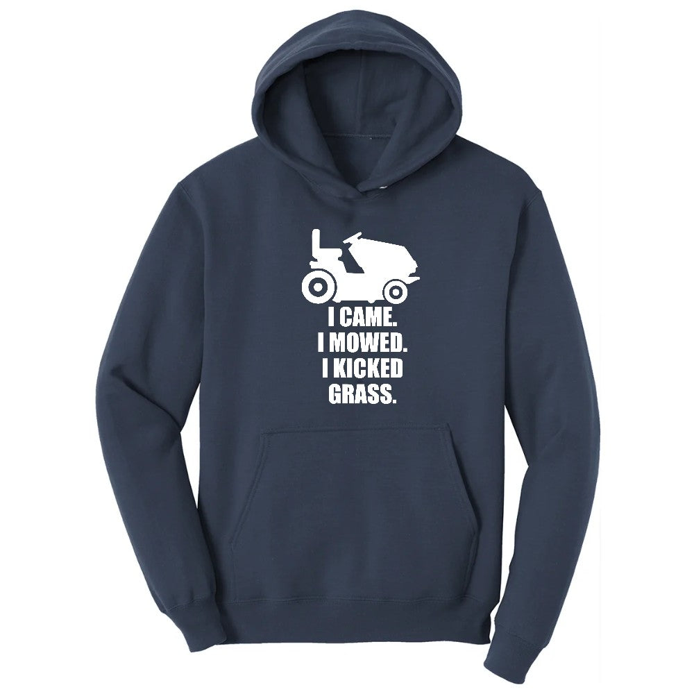 I Came I Mowed I Kicked Grass Hoodie - Navy