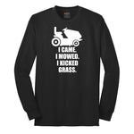 I Came I Mowed I Kicked Grass Long Sleeve Tee - Jet Black