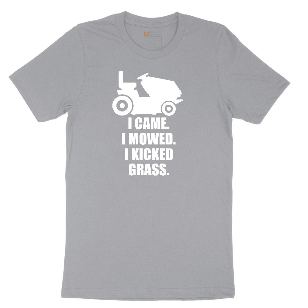 I Came I Mowed I Kicked Grass Short Sleeve Tee - Athletic Heather Grey